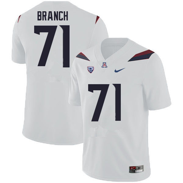 Men #71 Darrell Branch Arizona Wildcats College Football Jerseys Sale-White - Click Image to Close